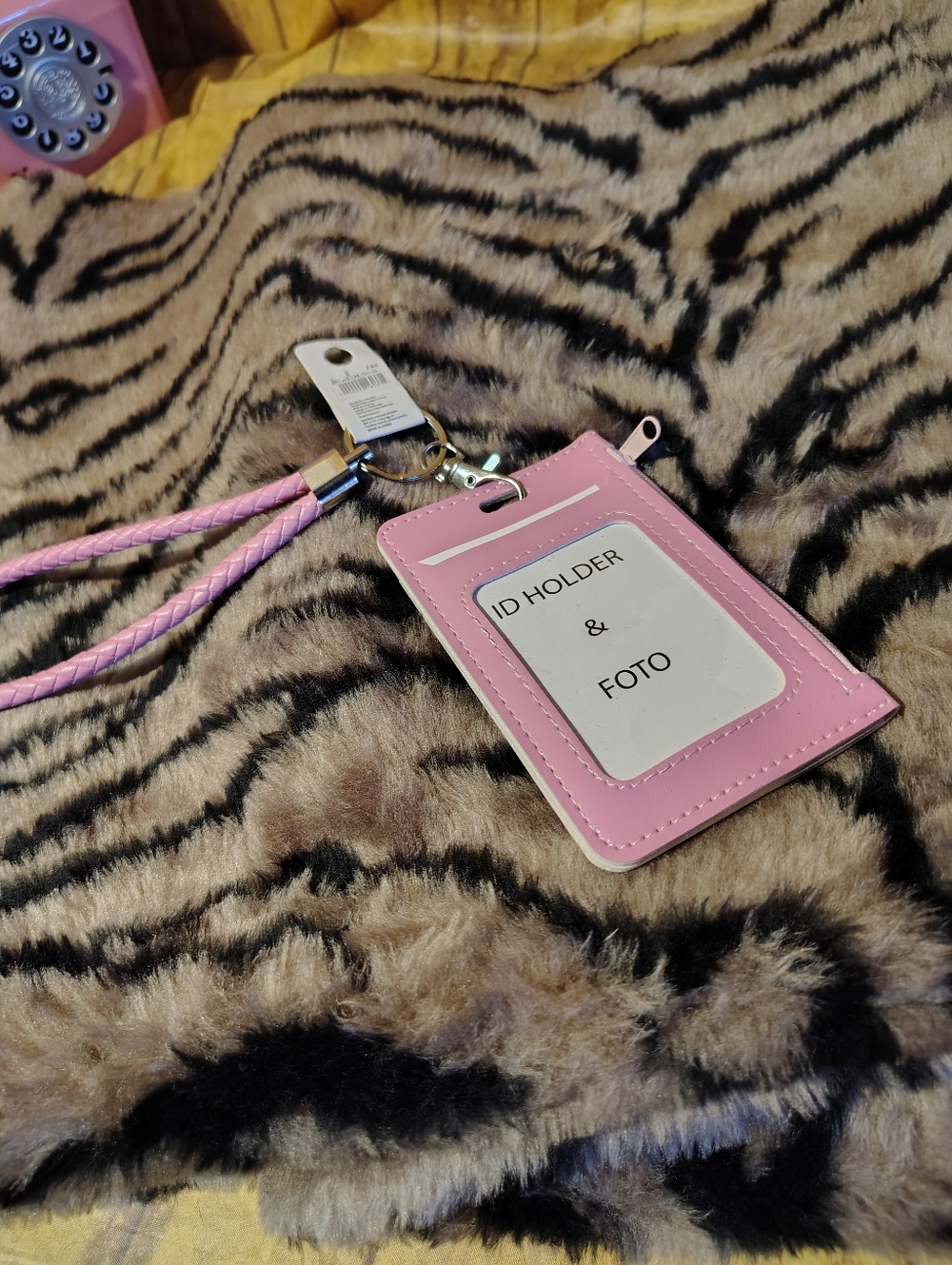 Pink ID Holder Travel Lanyard